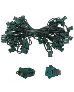 CL15077 E12-C7 Light Stringer, 50' Length, 12" Spacing, GREEN Wire